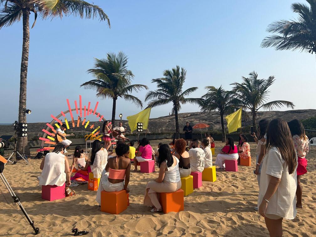 Lary na gravação ao vivo do especial "Com Calor, Lary" (Foto: Conexão POP)