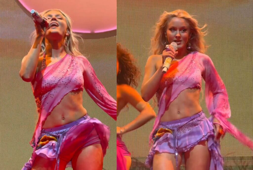 Zara Larsson na noite de abertura da Midnight Sun tour (Foto: Reprodução)