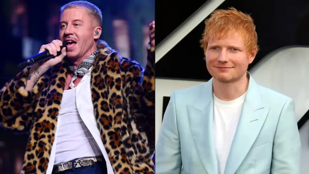 Macklemore e Ed Sheeran (Foto: Reprodução/X)